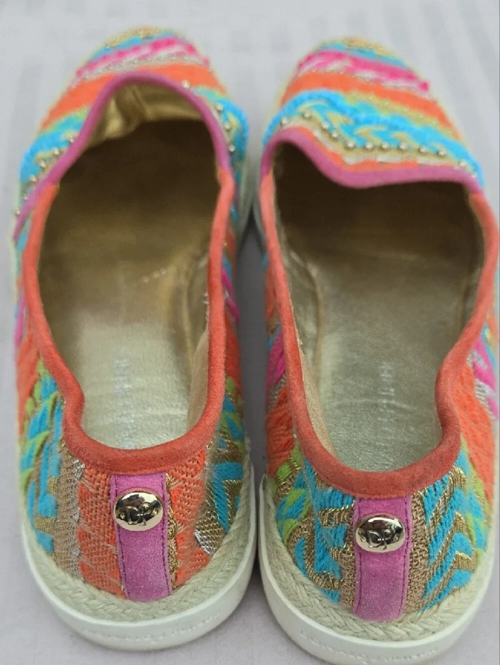 Donald J Pliner Pizasp Beaded Espadrille Flats Size 6.5M